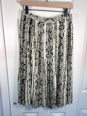 J.Crew Snake Skin Midi Pleated A-Line Skirt Size 4